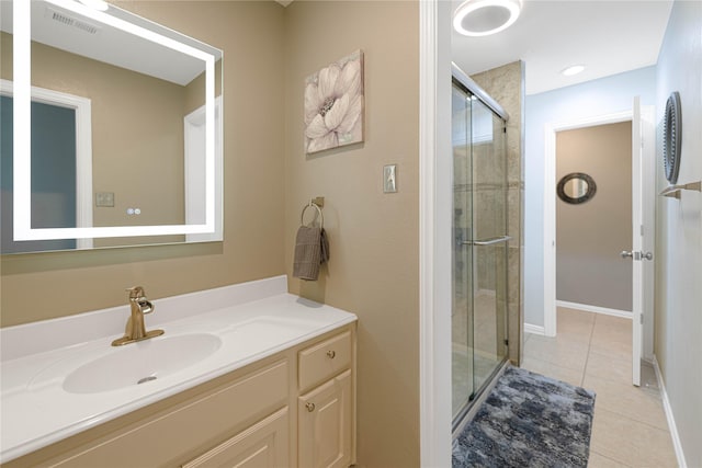 1808 Paddington Ct, Arlington, TX 76017 - full bathroom featuring tile patterned floors, a stall shower, and vanity