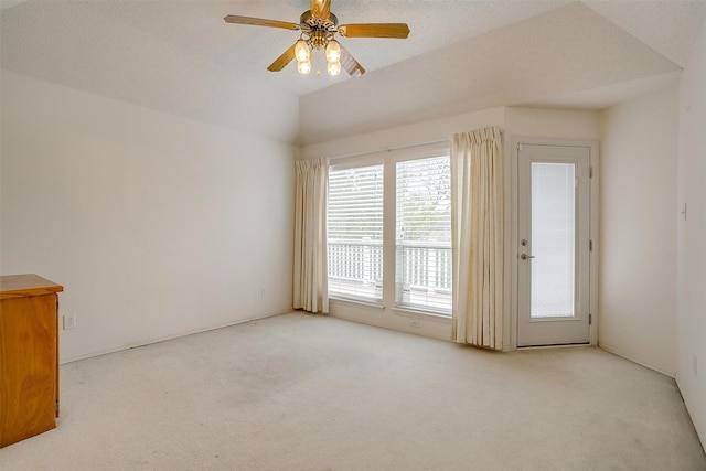 1002 Loch Lomond Dr, Arlington, TX 76012 - empty room with carpet flooring, a ceiling fan, and lofted ceiling