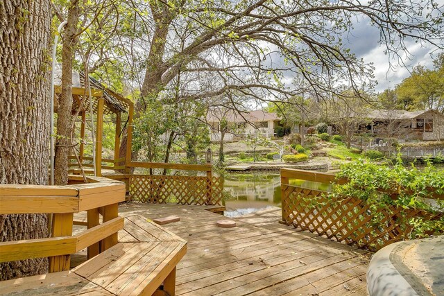 1002 Loch Lomond Dr, Arlington, TX 76012 - deck featuring a water view