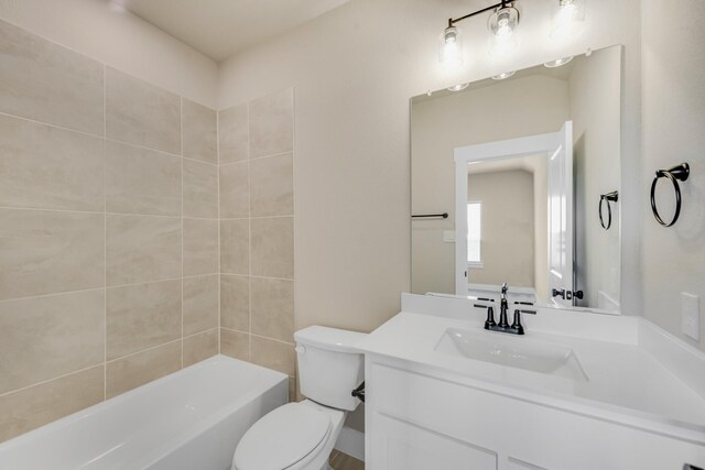 4133 Old Springtown Rd, Weatherford, TX 76085 - bathroom featuring  shower combination, toilet, and vanity