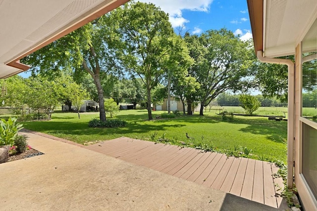 821 Seeton Rd, Mansfield, TX 76063 - deck with a yard, an outdoor structure, and a patio