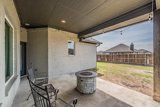 804 Shirley Jean Ln, Collinsville, TX 76233 - view of patio featuring a fire pit