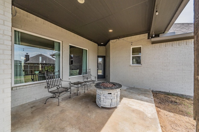 804 Shirley Jean Ln, Collinsville, TX 76233 - view of patio with an outdoor fire pit