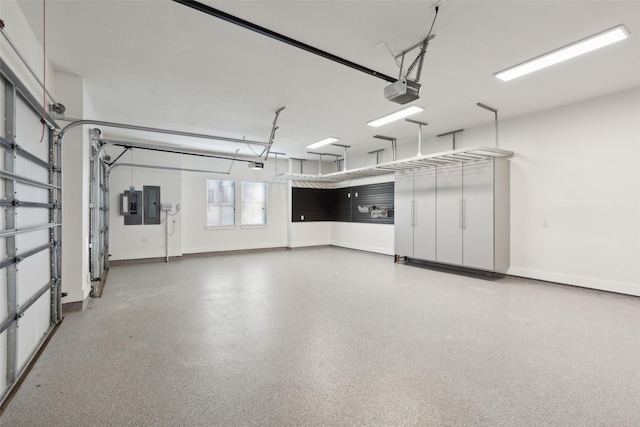 137 Ambrosia Ln, Heath, TX 75032 - garage with electric panel, baseboards, and a garage door opener