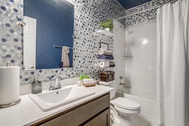 10600 Barrington Ln, Fort Worth, TX 76126 - bathroom with toilet, shower / bath combination with curtain, and vanity