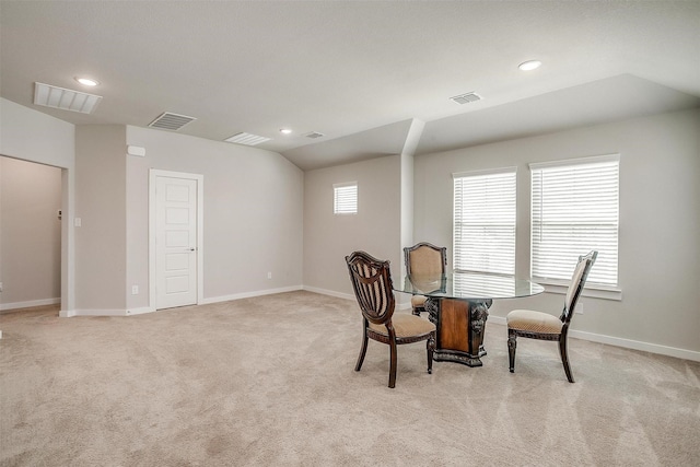 10600 Barrington Ln, Fort Worth, TX 76126 - dining area featuring baseboards, light colored carpet, and visible vents