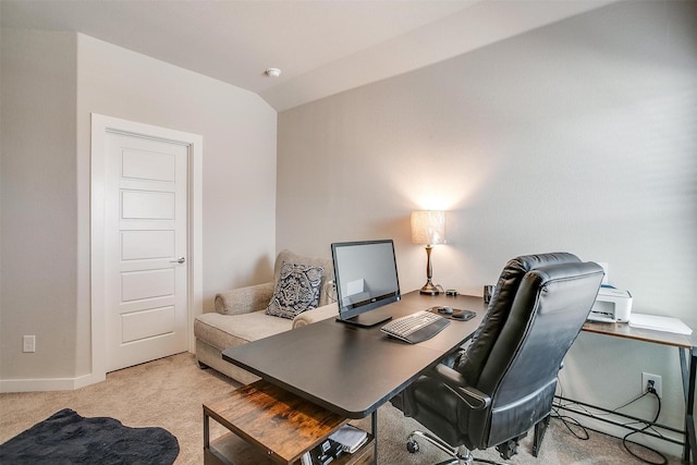 10600 Barrington Ln, Fort Worth, TX 76126 - carpeted home office with baseboards and vaulted ceiling
