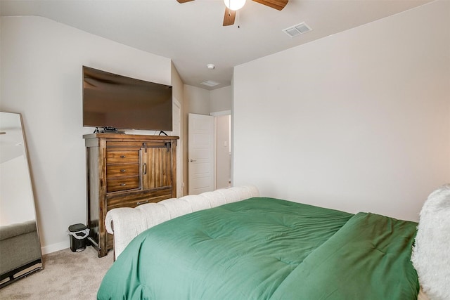10600 Barrington Ln, Fort Worth, TX 76126 - bedroom with light colored carpet, a ceiling fan, baseboards, and visible vents