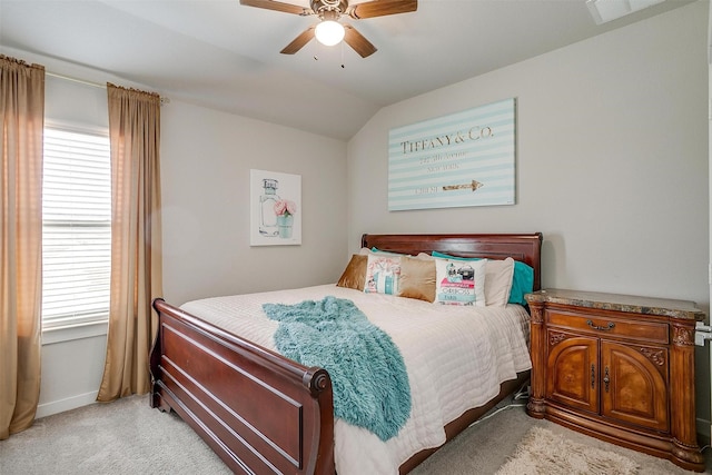 10600 Barrington Ln, Fort Worth, TX 76126 - bedroom with a ceiling fan, lofted ceiling, multiple windows, and light carpet
