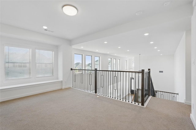 2836 Holland Ct, Celina, TX 75009 - interior space with recessed lighting, an upstairs landing, visible vents, and carpet