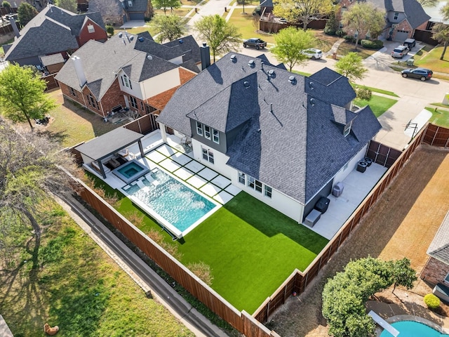birds eye view of property featuring a residential view