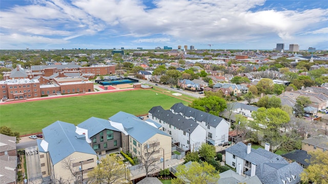 drone / aerial view with a residential view
