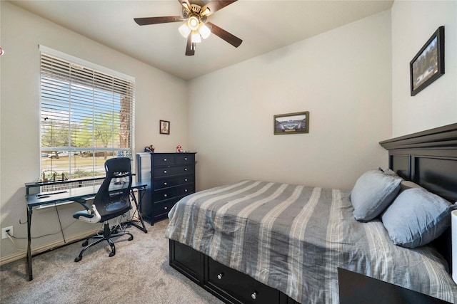 5218 Pueblo Ln, Frisco, TX 75034 - bedroom with light colored carpet and a ceiling fan