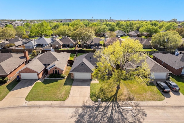 aerial view with a residential view
