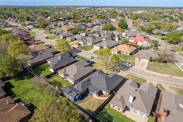 aerial view with a residential view