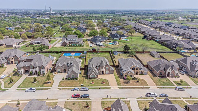 aerial view featuring a residential view