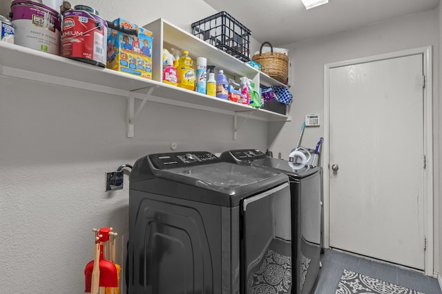 2416 Grand Rapids Dr, Fort Worth, TX 76177 - clothes washing area featuring washing machine and clothes dryer