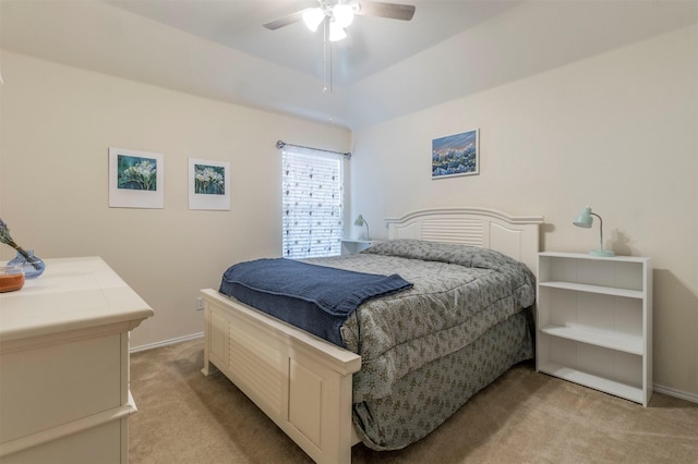 1129 Hidden Lake Dr, Burleson, TX 76028 - bedroom with baseboards, a ceiling fan, and light carpet