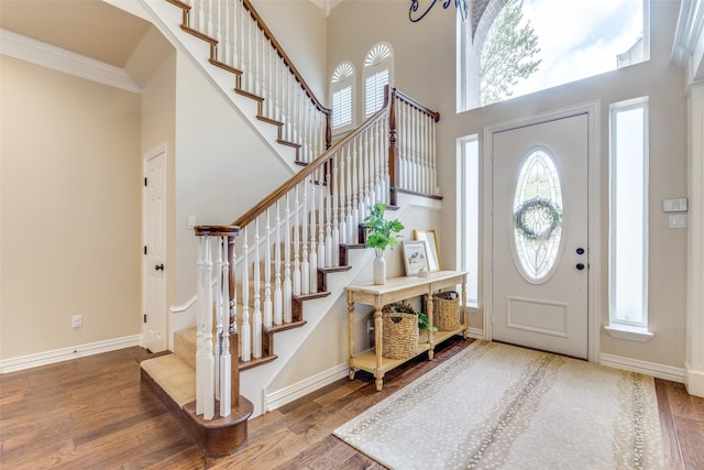 5 Pamela Ct, Mansfield, TX 76063 - foyer entrance featuring baseboards, stairway, and wood finished floors