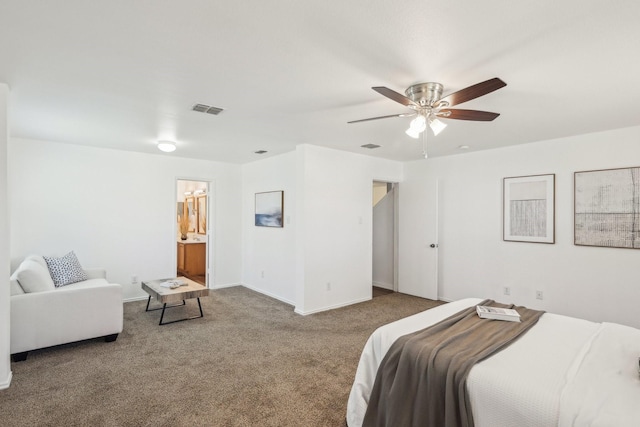 2905 Meadow Bluff Dr, Wylie, TX 75098 - carpeted bedroom featuring ceiling fan, baseboards, and ensuite bathroom