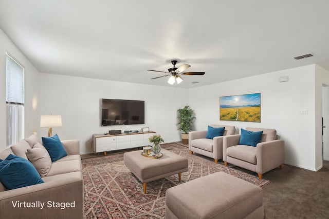 2905 Meadow Bluff Dr, Wylie, TX 75098 - living room with ceiling fan and baseboards