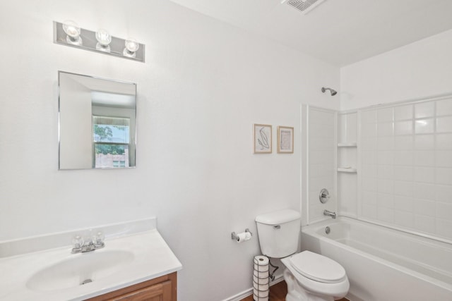 2905 Meadow Bluff Dr, Wylie, TX 75098 - bathroom featuring toilet, vanity, bathing tub / shower combination, and baseboards