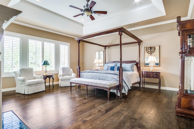 5816 Forest Highlands Dr, Fort Worth, TX 76132 - bedroom featuring a raised ceiling, crown molding, and wood finished floors
