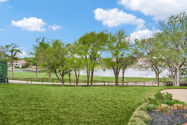 5816 Forest Highlands Dr, Fort Worth, TX 76132 - surrounding community featuring a water view, fence, and a yard