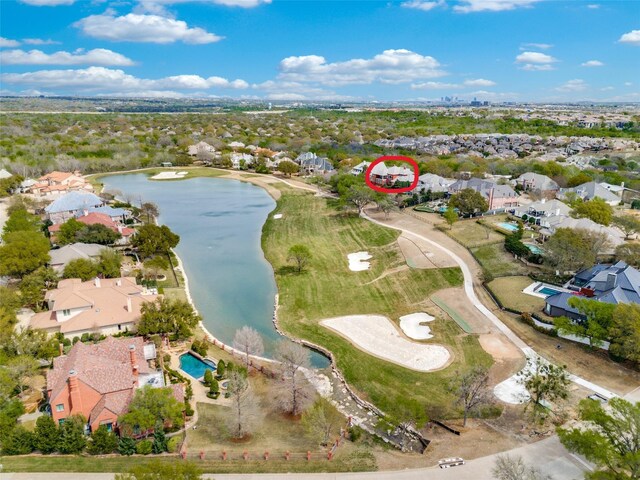 5816 Forest Highlands Dr, Fort Worth, TX 76132 - aerial view with a residential view and a water view