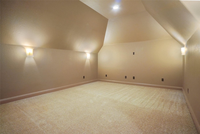 1304 Rollie Michael Ln, Fort Worth, TX 76179 - additional living space featuring vaulted ceiling, baseboards, and carpet flooring