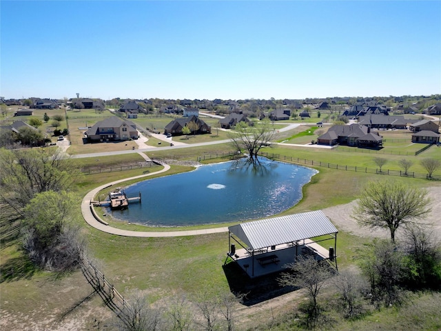 1304 Rollie Michael Ln, Fort Worth, TX 76179 - birds eye view of property featuring a water view and a residential view
