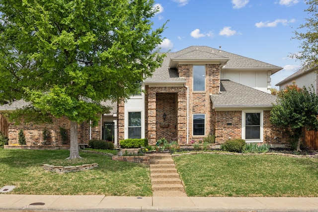 5835 Mapleshade Ln, Dallas, TX 75252 - view of front facade featuring a shingled roof and brick siding