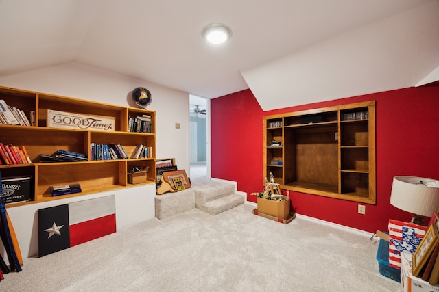 5835 Mapleshade Ln, Dallas, TX 75252 - sitting room with carpet and vaulted ceiling