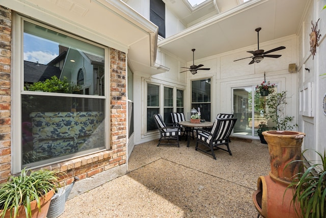 5835 Mapleshade Ln, Dallas, TX 75252 - view of patio with ceiling fan and outdoor dining area