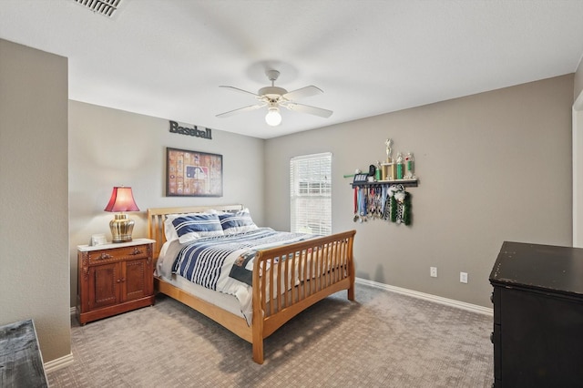820 Clearlake Dr, Prosper, TX 75078 - bedroom featuring light colored carpet, baseboards, and ceiling fan