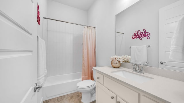 1651 Wynne Ave, Prosper, TX 75078 - full bath featuring wood finished floors, vanity, shower / bathtub combination with curtain, and toilet