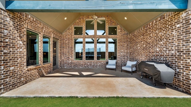 1651 Wynne Ave, Prosper, TX 75078 - view of patio featuring ceiling fan and a grill