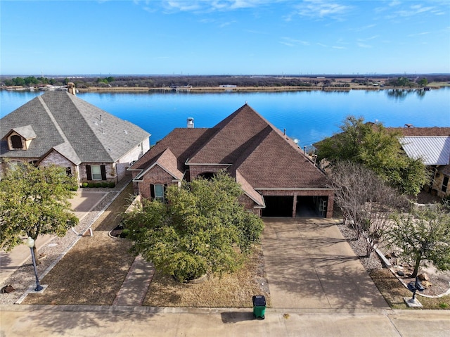 4204 Bluff View Dr, Granbury, TX 76048 - drone / aerial view with a water view