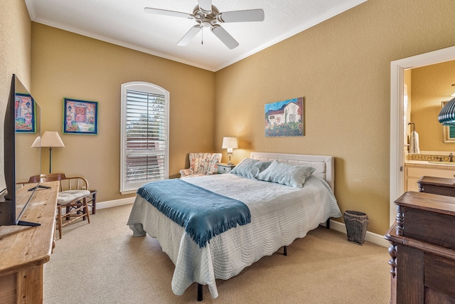 4204 Bluff View Dr, Granbury, TX 76048 - bedroom featuring baseboards, crown molding, and carpet