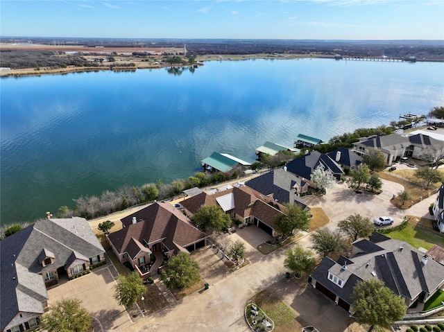 4204 Bluff View Dr, Granbury, TX 76048 - aerial view with a water view and a residential view