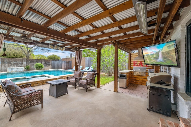 320 Eastwood Ave, Fort Worth, TX 76107 - fenced backyard with a fire pit and a patio area