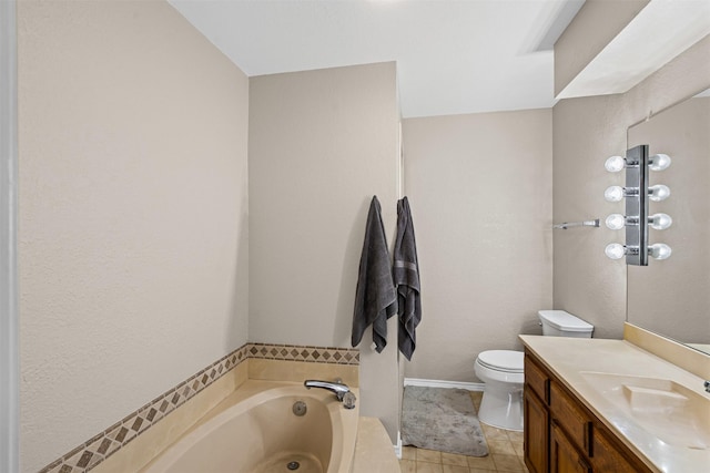 161 Mariah Dr, Weatherford, TX 76087 - bathroom featuring a garden tub, vanity, and toilet