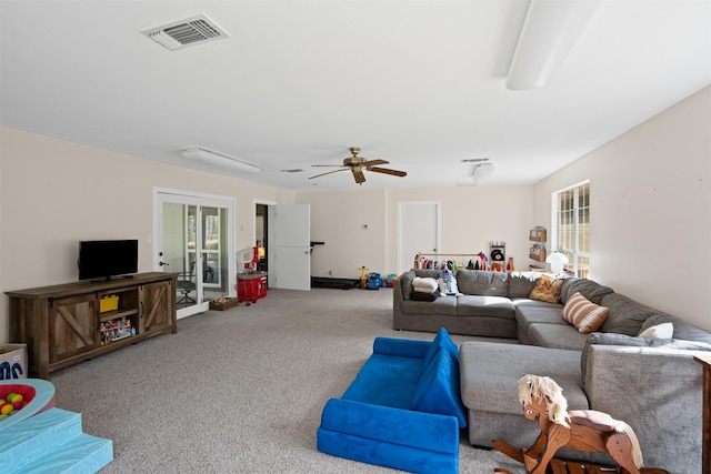 161 Mariah Dr, Weatherford, TX 76087 - carpeted living area with a ceiling fan