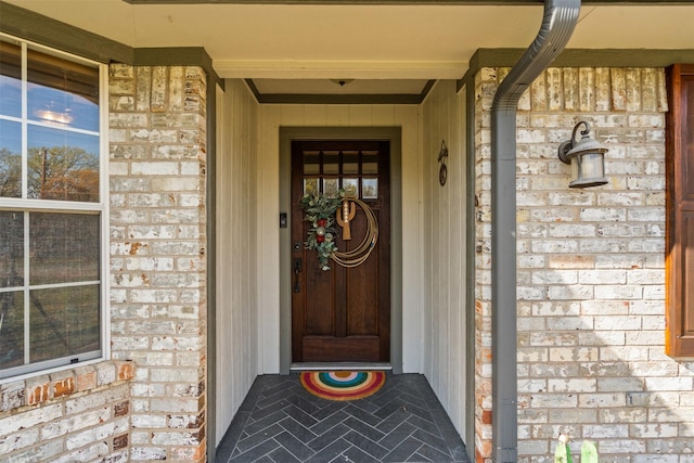 161 Mariah Dr, Weatherford, TX 76087 - doorway to property featuring brick siding