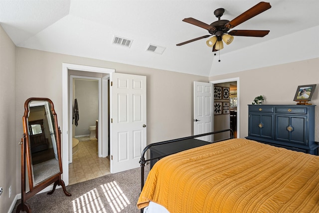 161 Mariah Dr, Weatherford, TX 76087 - bedroom featuring lofted ceiling, carpet flooring, a ceiling fan, a spacious closet, and baseboards