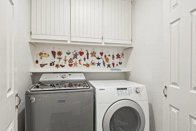 3415 W Fm 5th Rd, Aledo, TX 76008 - clothes washing area featuring washing machine and dryer and cabinet space