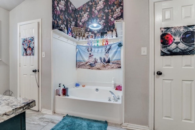 209 E County Line Rd, Royse City, TX 75189 - full bath with baseboards, vanity, and a garden tub