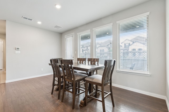 2549 Stella Ln, Northlake, TX 76247 - dining room featuring plenty of natural light, baseboards, dark wood-style floors, and recessed lighting