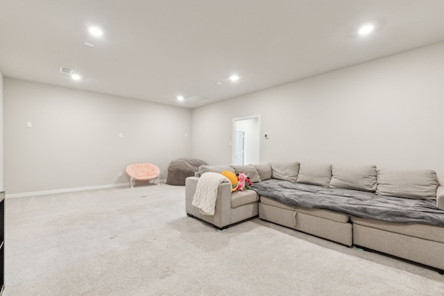 2549 Stella Ln, Northlake, TX 76247 - living room featuring recessed lighting, baseboards, and carpet