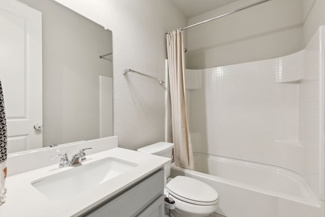 2549 Stella Ln, Northlake, TX 76247 - bathroom featuring toilet, vanity, and shower / bathtub combination with curtain